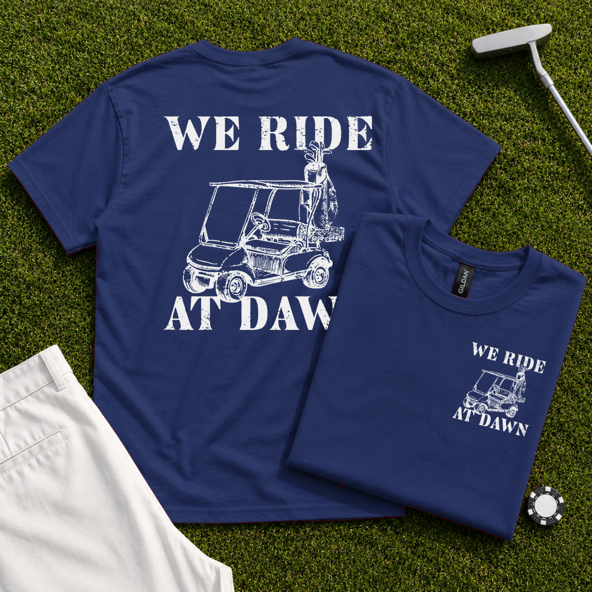 We Ride At Dawn Cart Back Print Tee