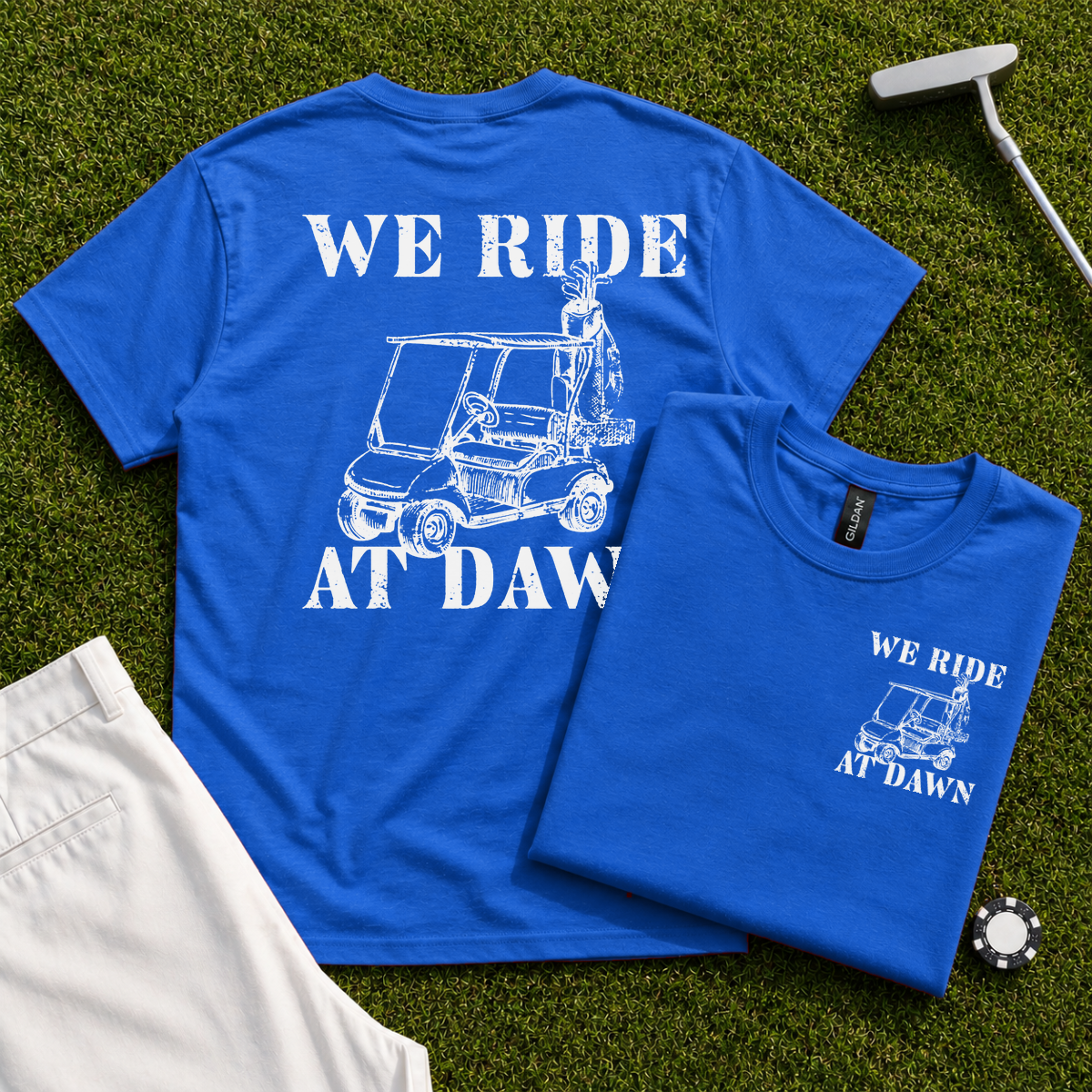 We Ride At Dawn Cart Back Print Tee