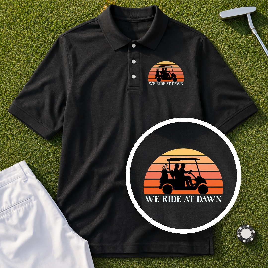 We Ride At Dawn Sunrise Performance Polo