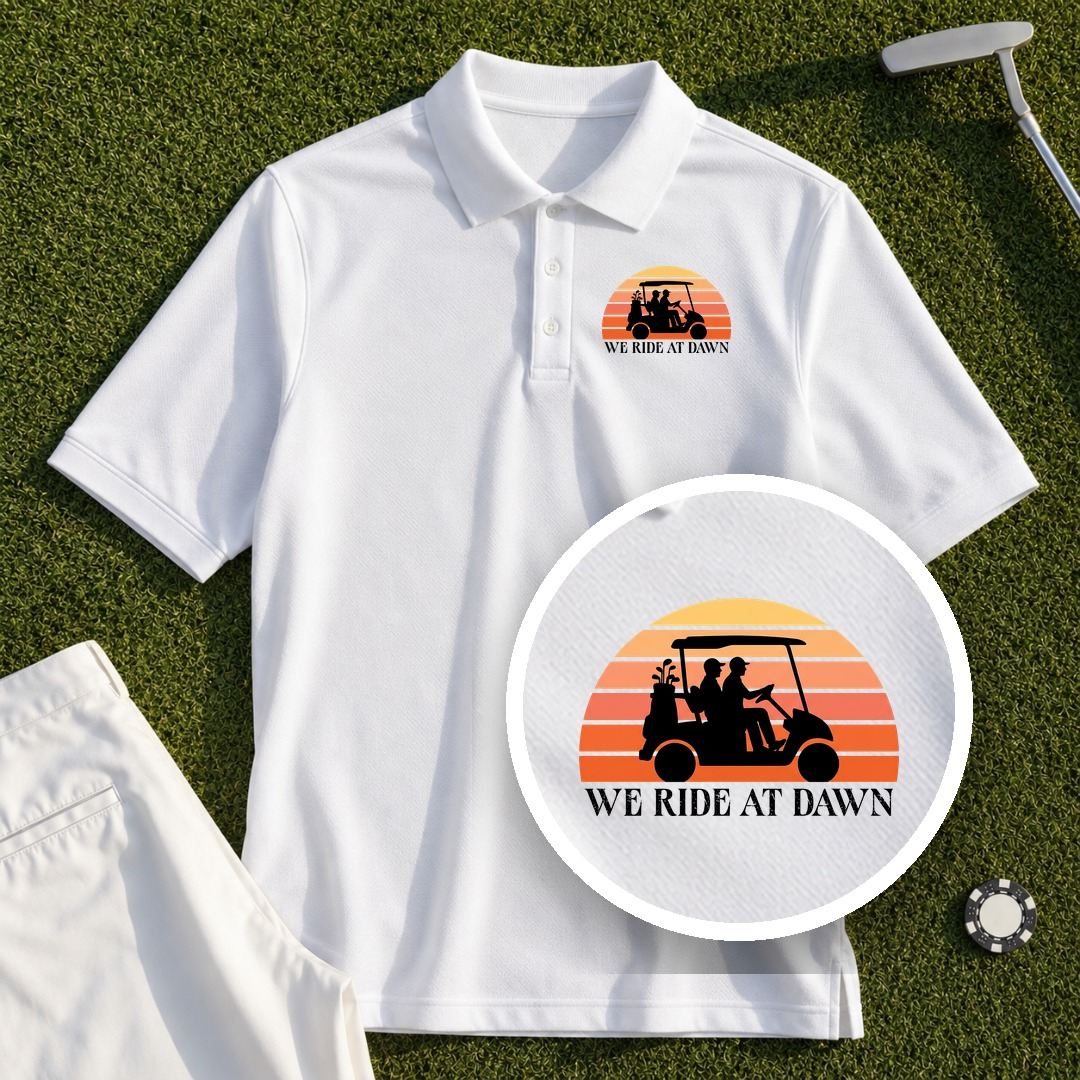 We Ride At Dawn Sunrise Performance Polo