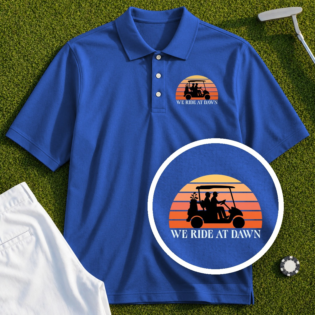We Ride At Dawn Sunrise Performance Polo
