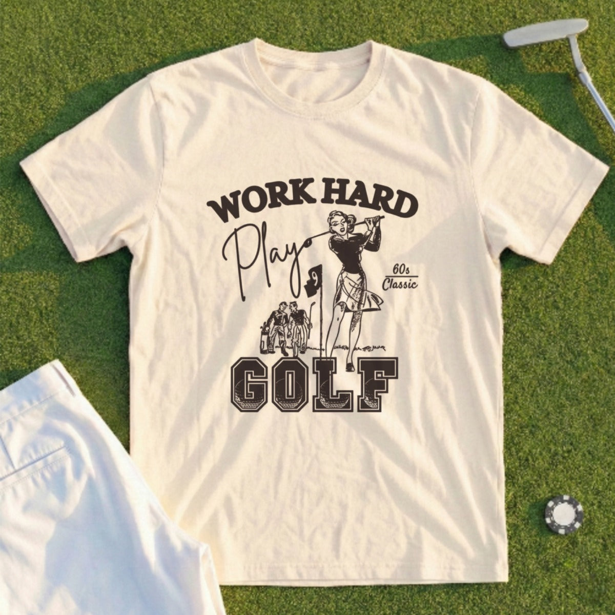 Work Hard Play Golf Tee