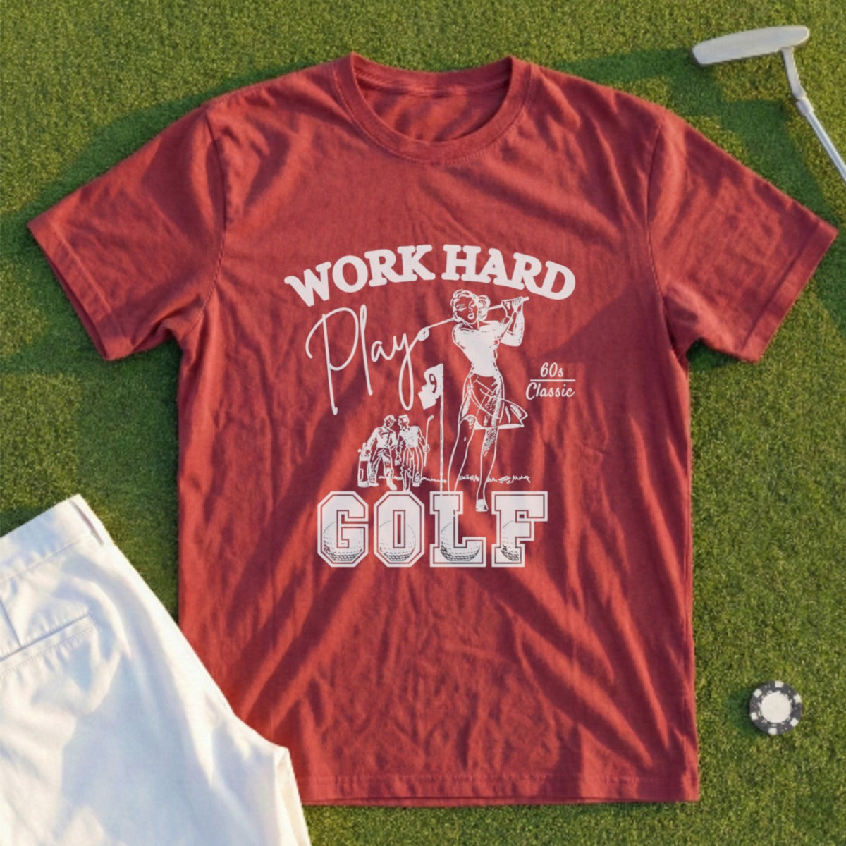 Work Hard Play Golf Tee