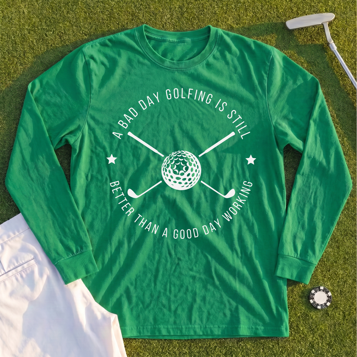 A Bad Day Golfing Long Sleeve Tee