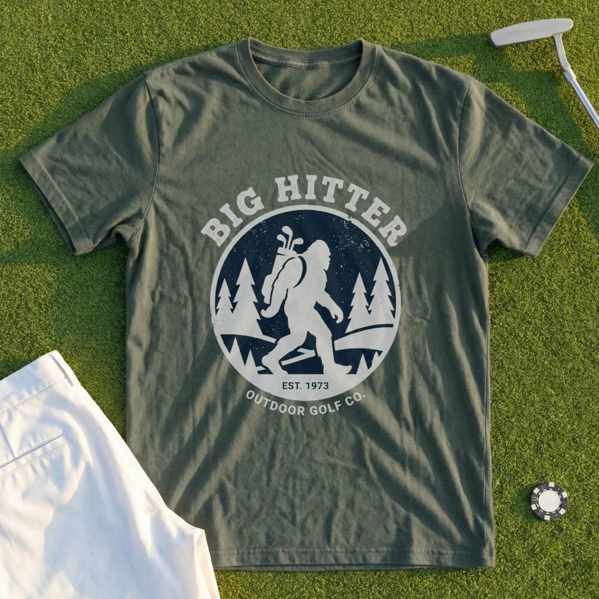 Big Hitter Golf T-Shirt Outdoor Golf Co. Design Est. 1973
