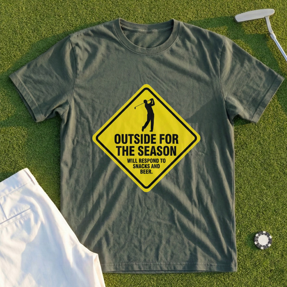 Outside For The Season Golf T-Shirt Perfect For Golfers