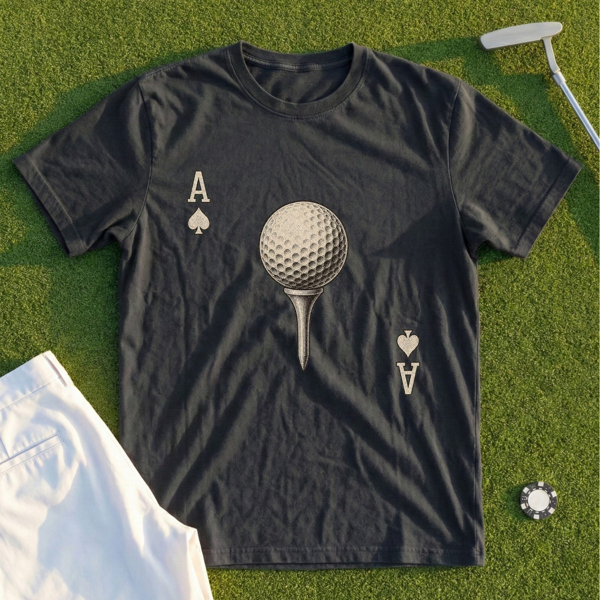Ace, Distressed Card Etching Tee