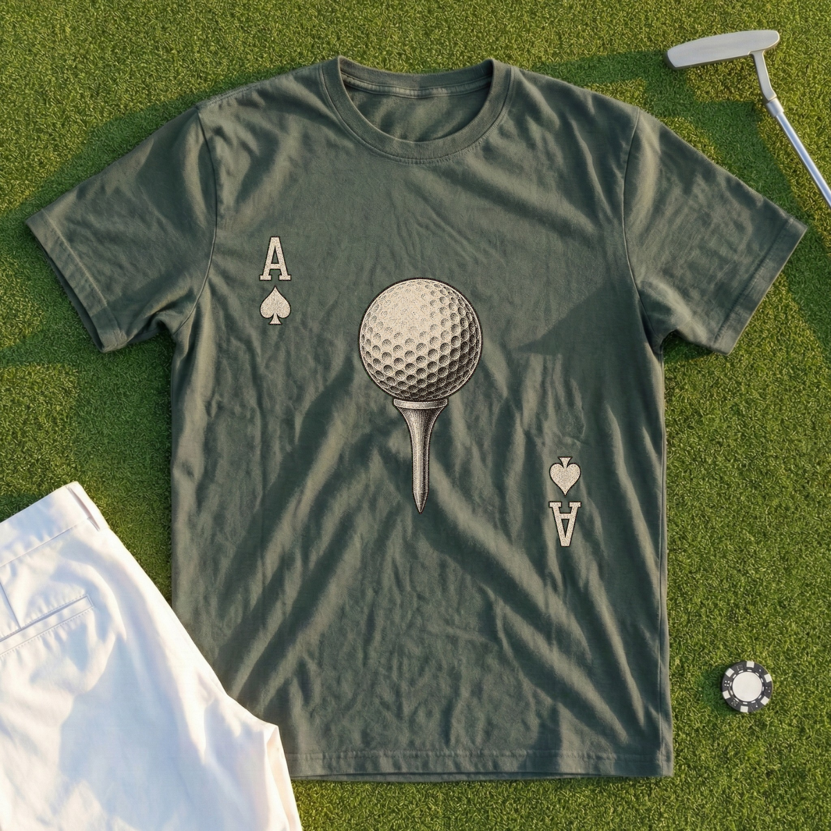 Ace, Distressed Card Etching Tee