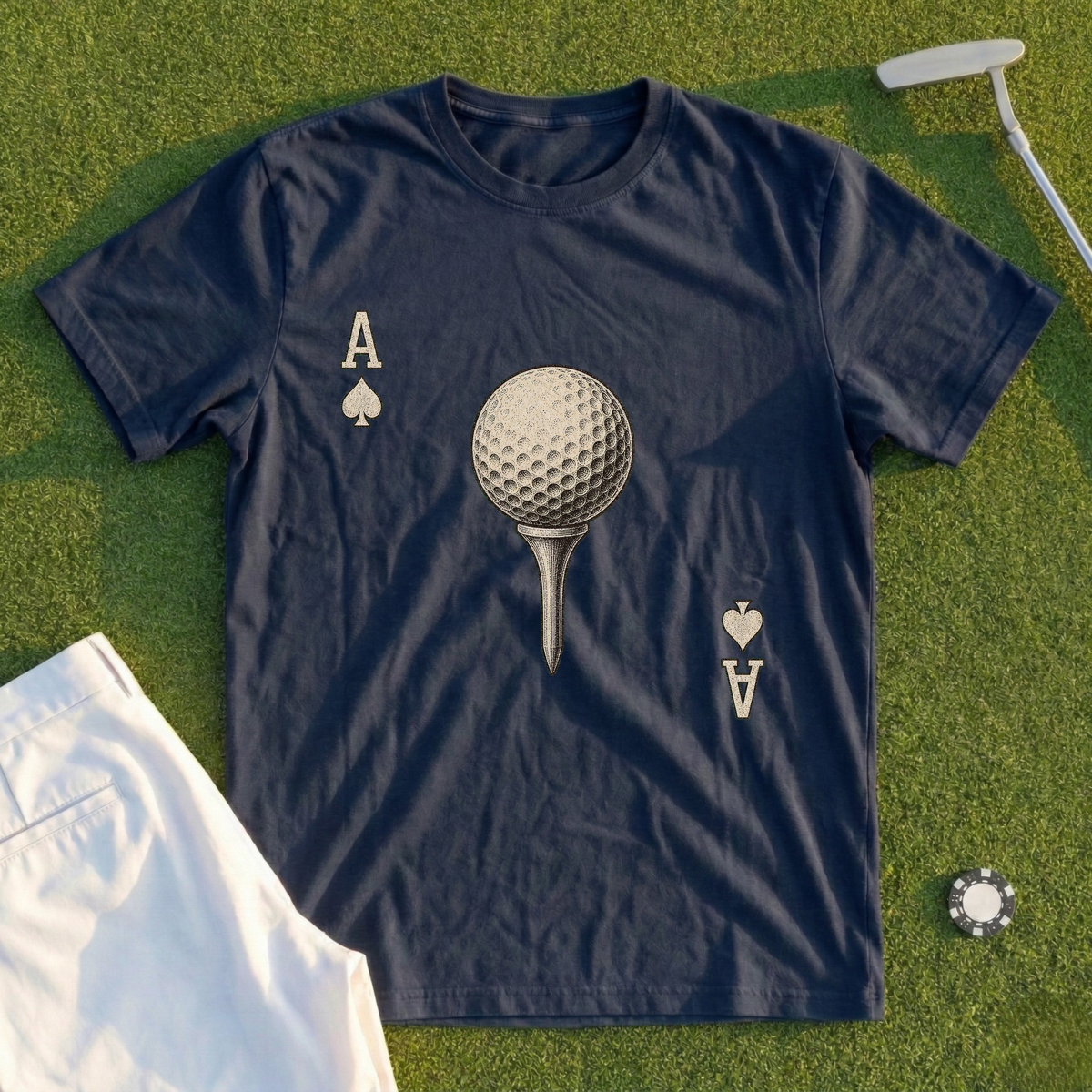 Ace, Distressed Card Etching Tee