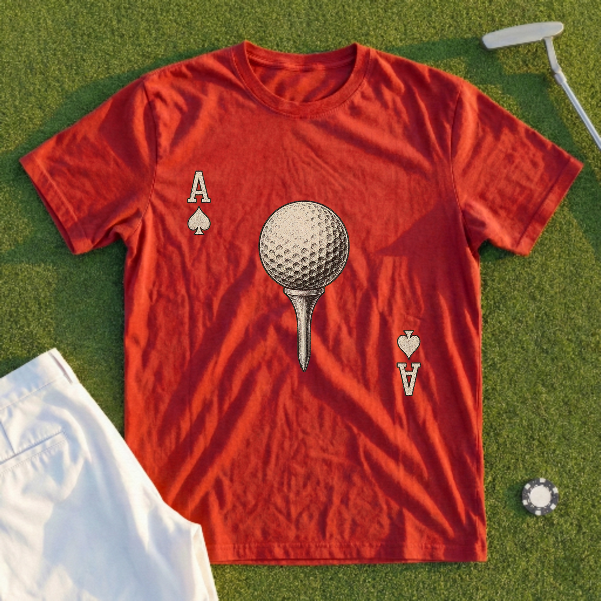 Ace, Distressed Card Etching Tee