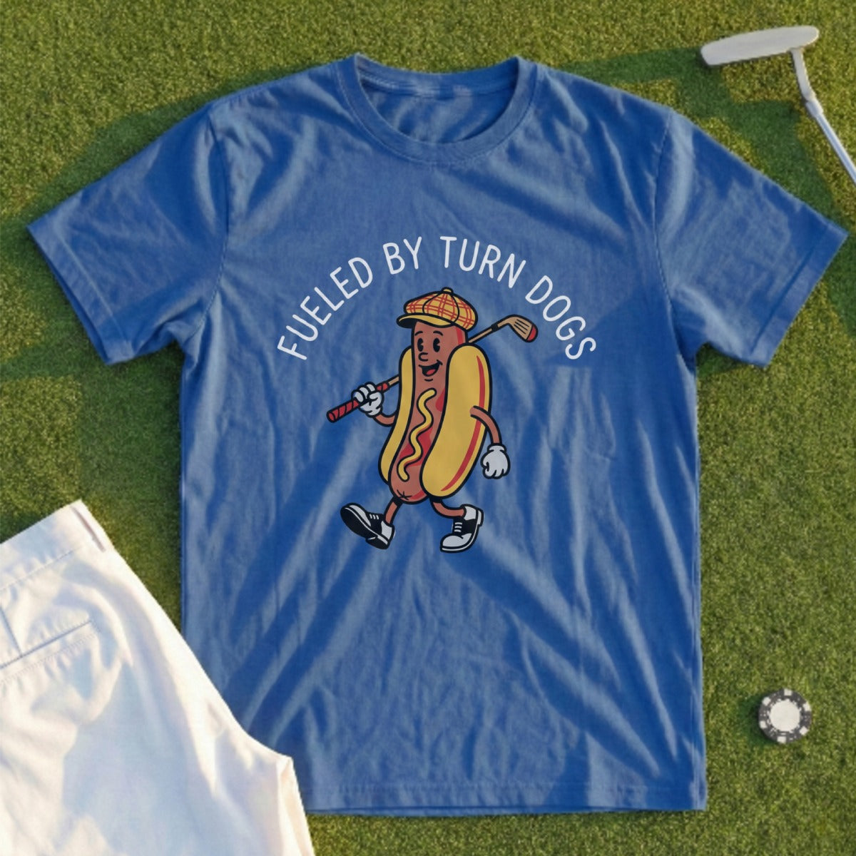 Fueled by Turn Dogs Funny Golf Hot Dog T-Shirt