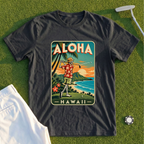 Aloha Hawaii Skeleton Travel Poster Tee