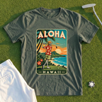 Aloha Hawaii Skeleton Travel Poster Tee