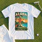 Aloha Hawaii Skeleton Travel Poster Tee