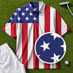 American Flag Performance Print Polo