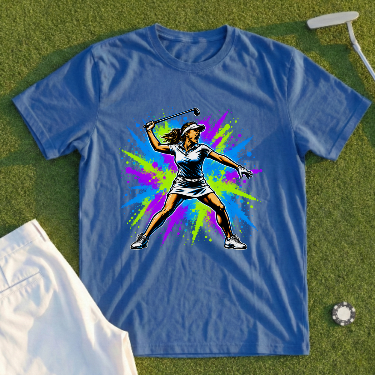 Angry Female Golfer Graffiti Tee