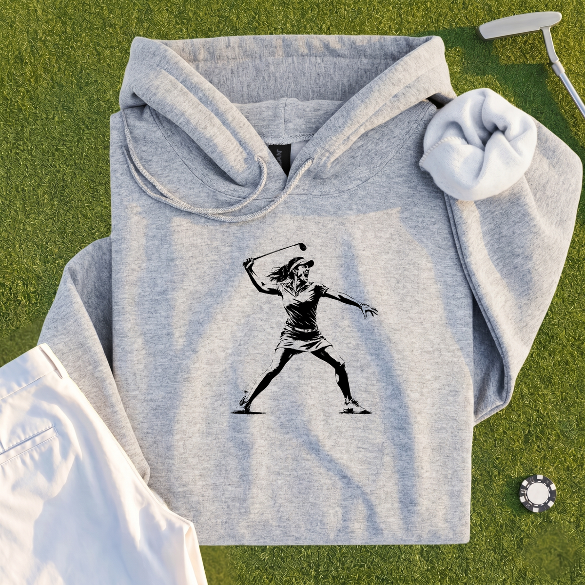 Angry Female Golfer Hoodie