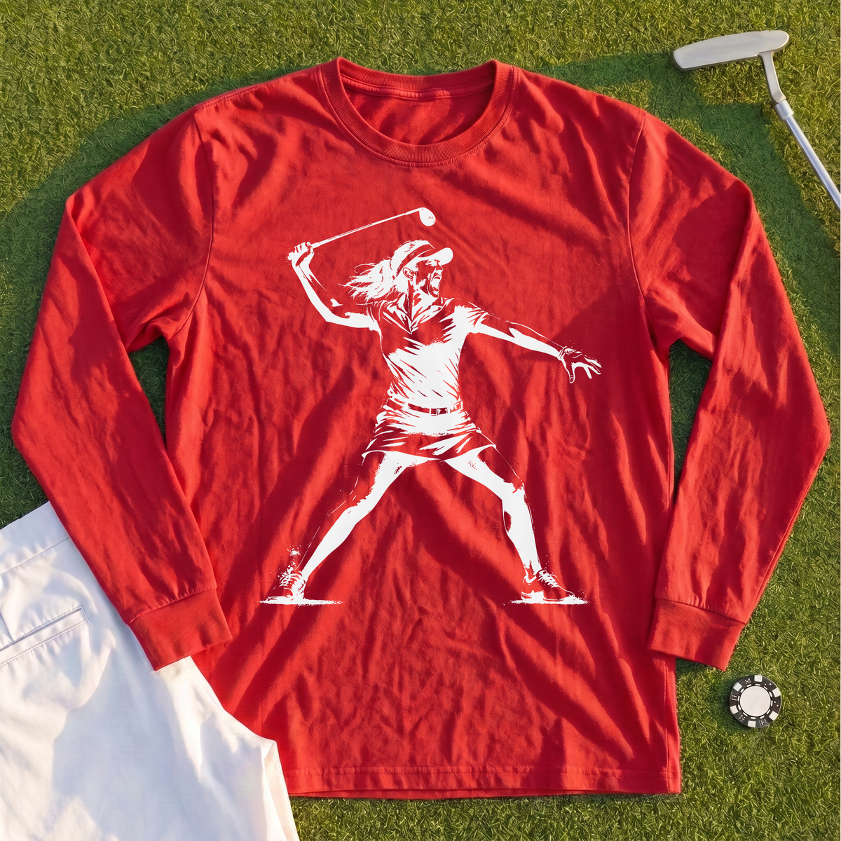 Angry Female Golfer Long Sleeve Tee