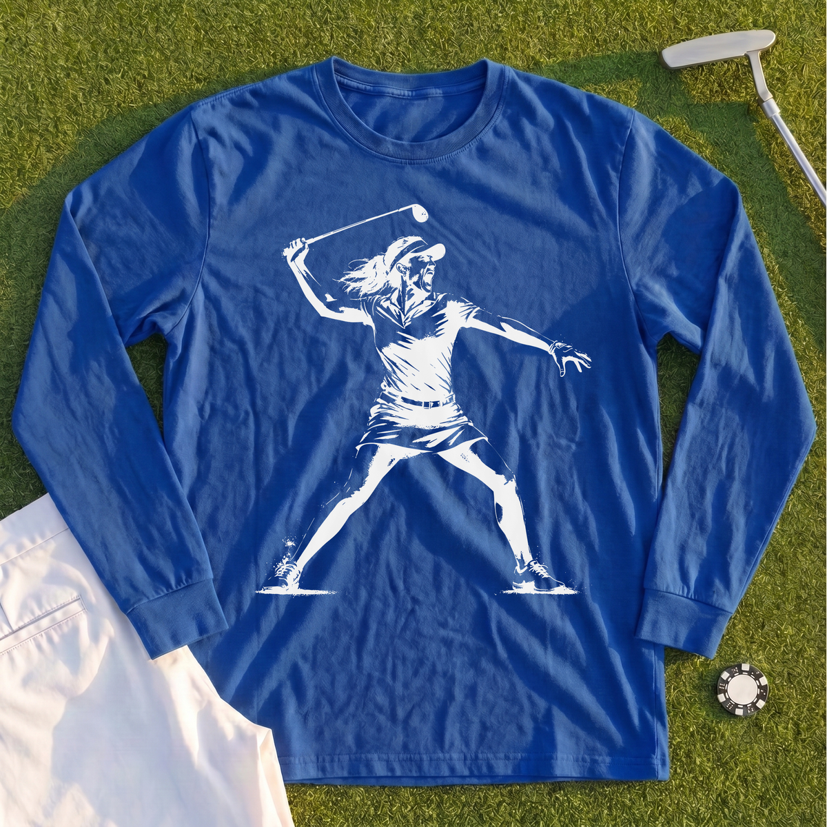 Angry Female Golfer Long Sleeve Tee