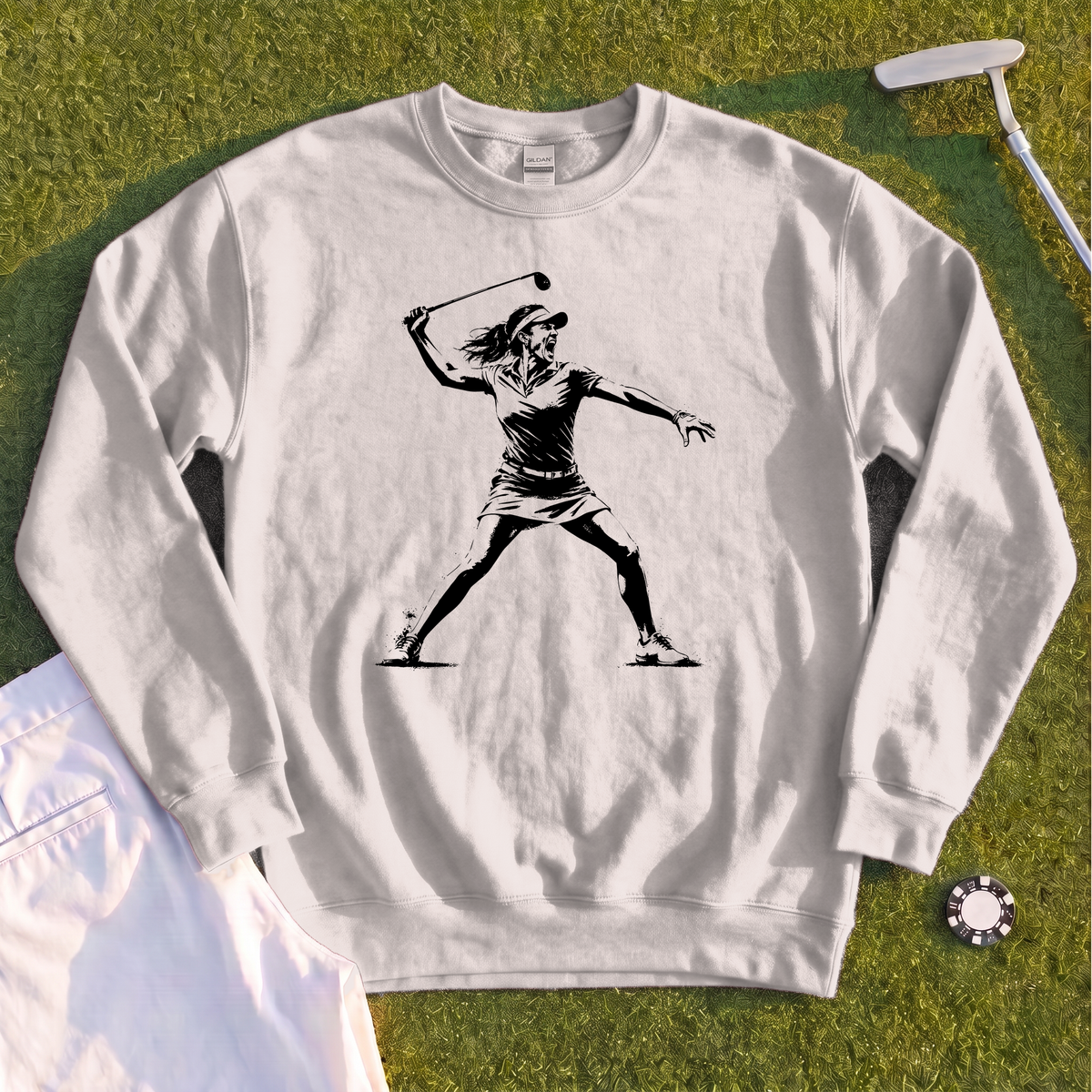 Angry Female Golfer Sweatshirt