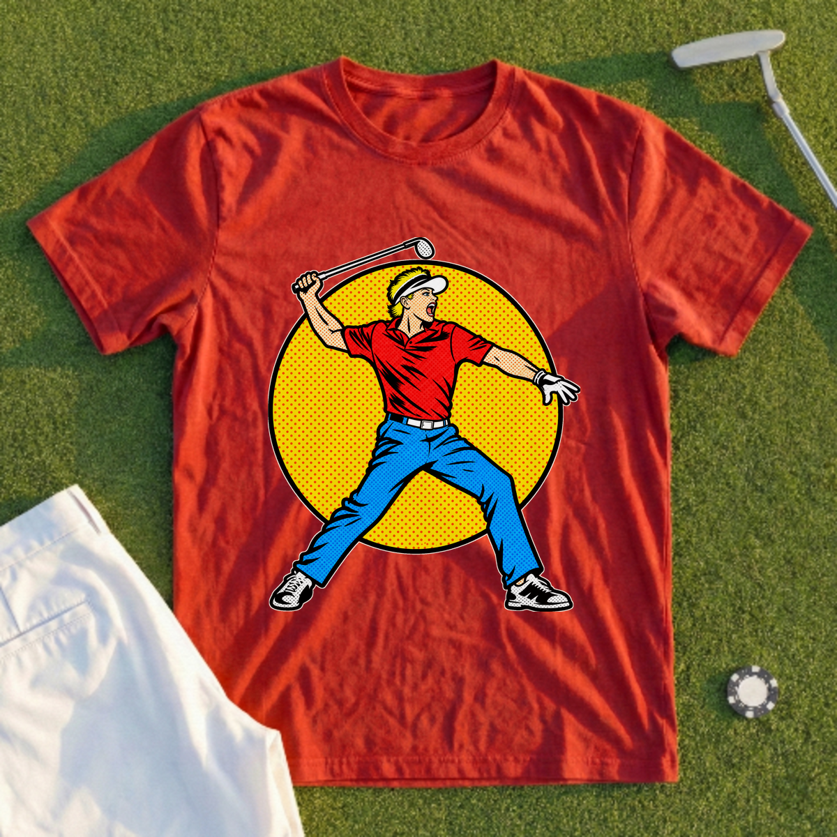 Angry Golfer Pop Art Tee