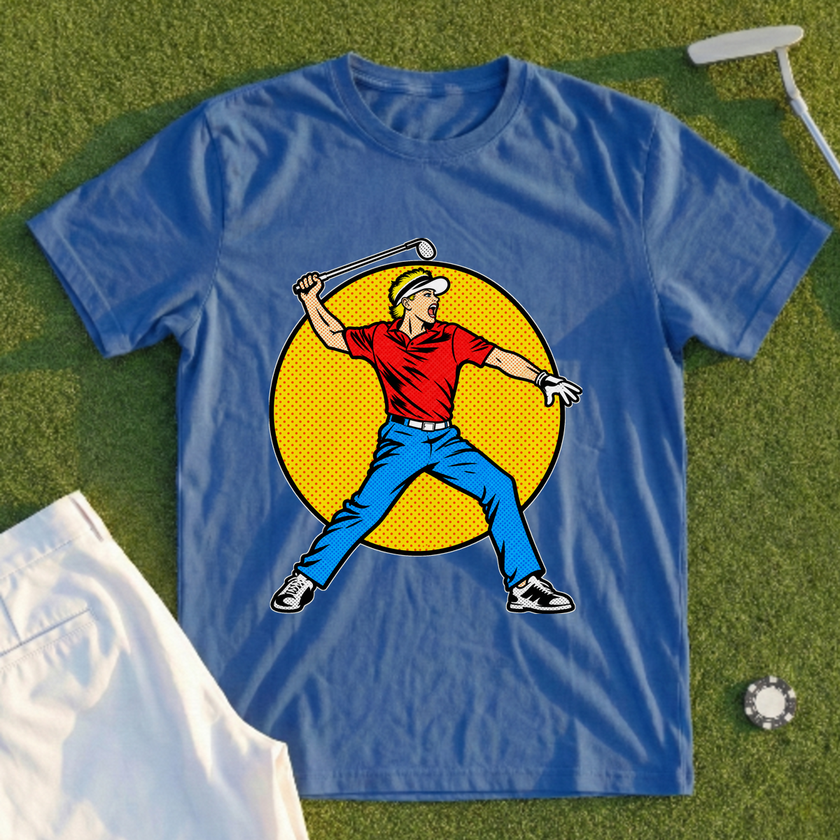 Angry Golfer Pop Art Tee
