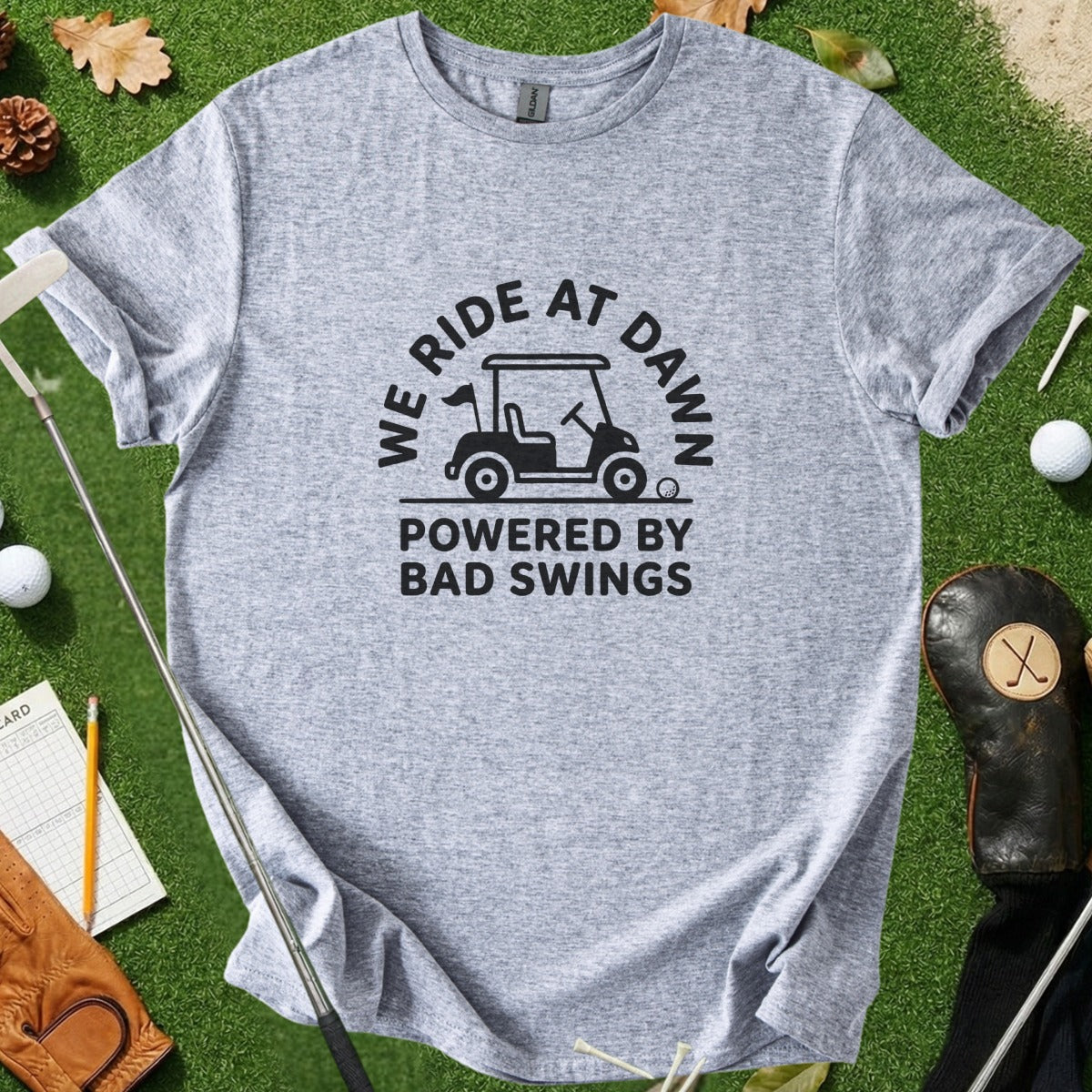 We Ride At Dawn Powered By Bad Swings T-shirt