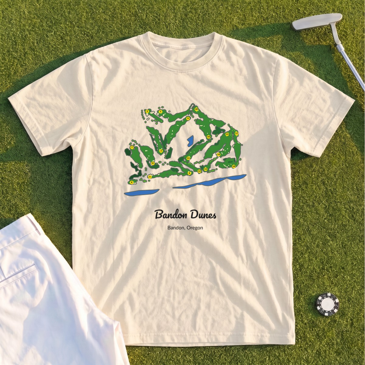 Bandon Dunes Course Map Premium Tee