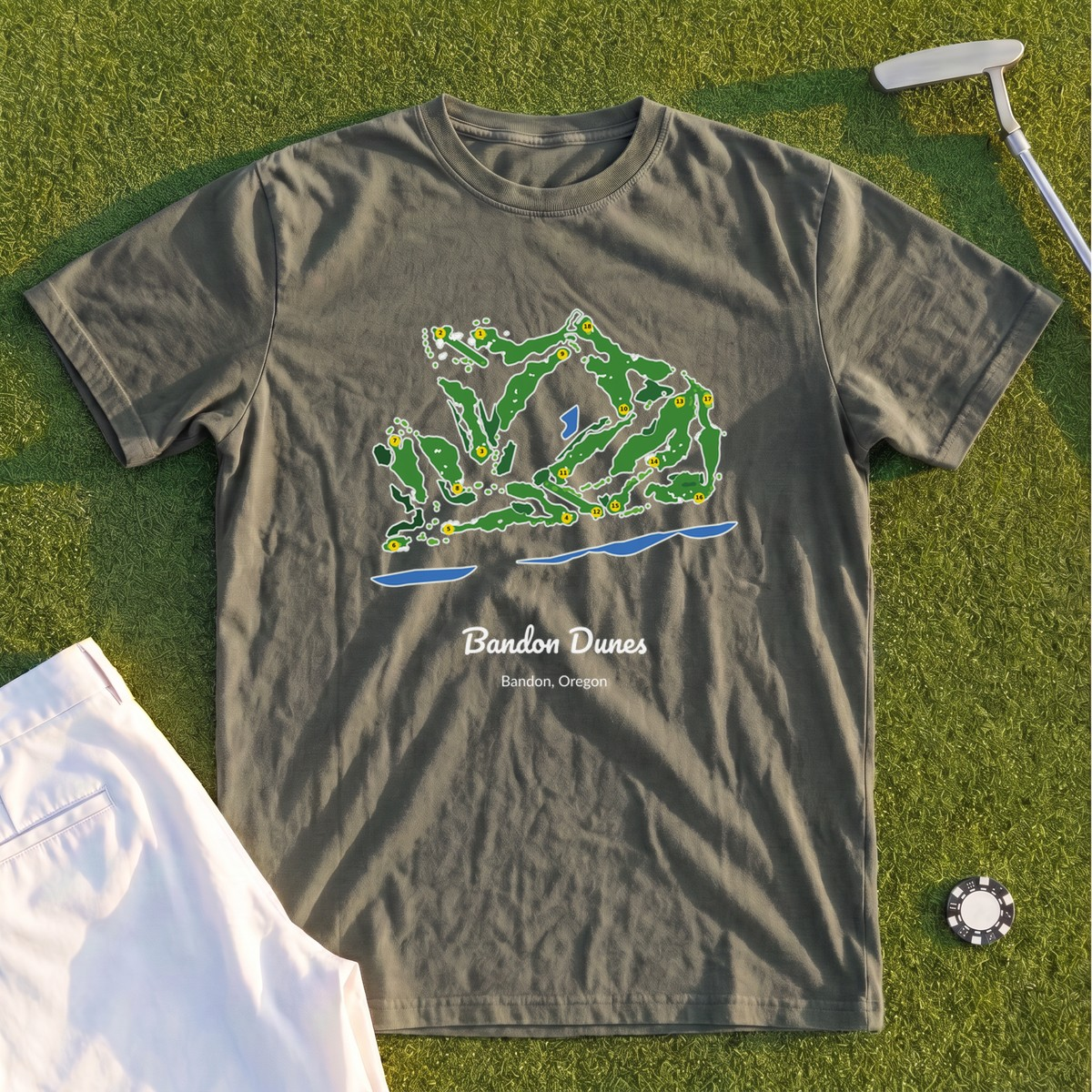 Bandon Dunes Course Map Premium Tee