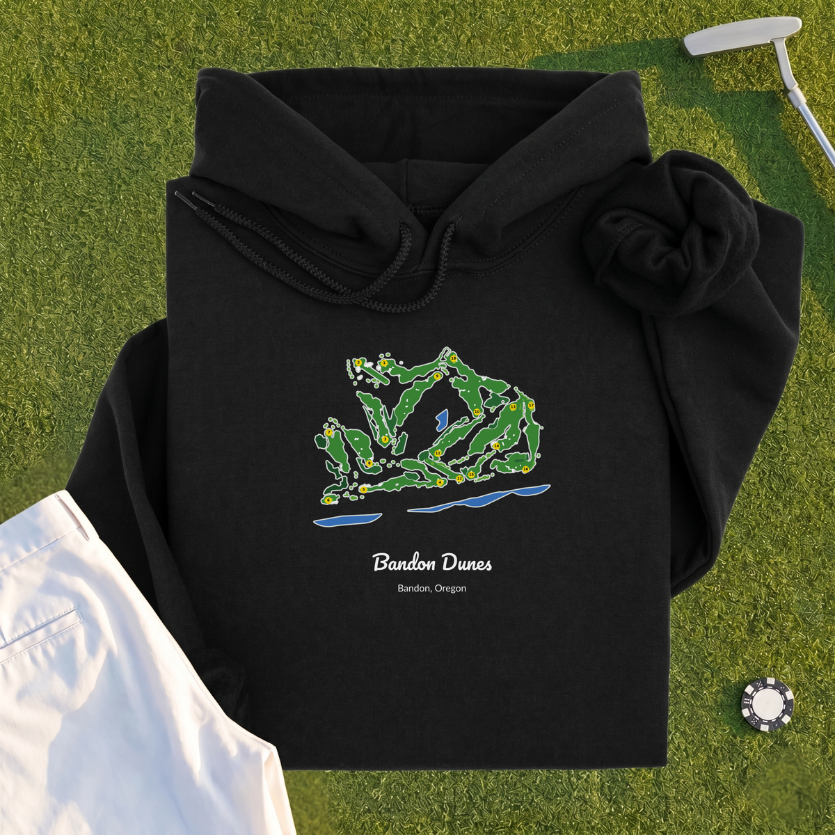 Bandon Dunes Course Map Hoodie