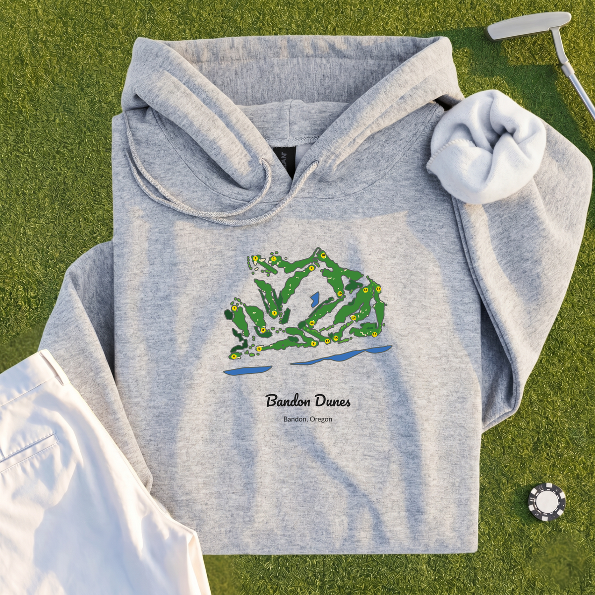 Bandon Dunes Course Map Hoodie