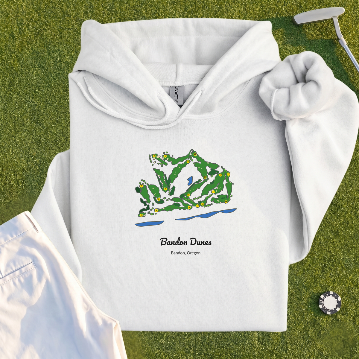 Bandon Dunes Course Map Hoodie