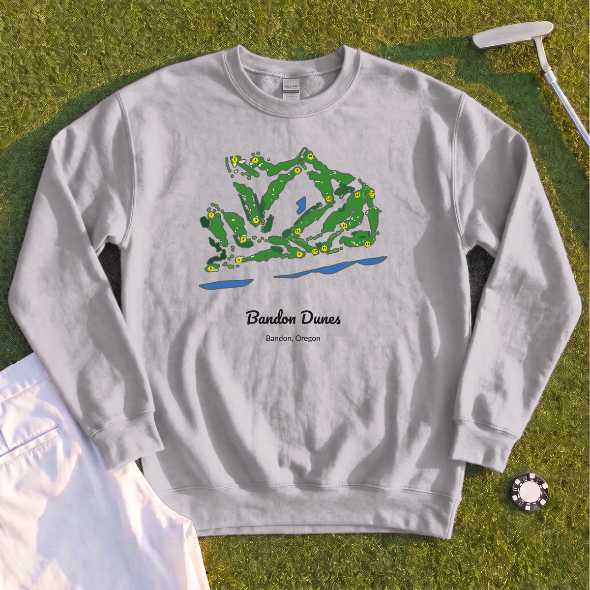 Bandon Dunes Course Map Sweatshirt