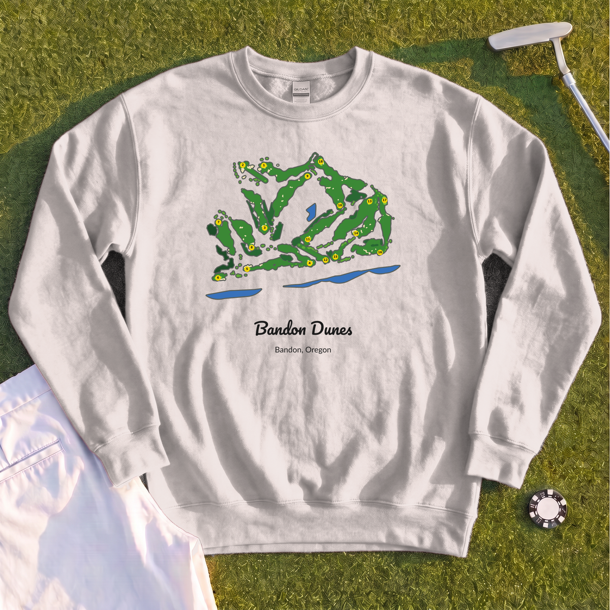 Bandon Dunes Course Map Sweatshirt