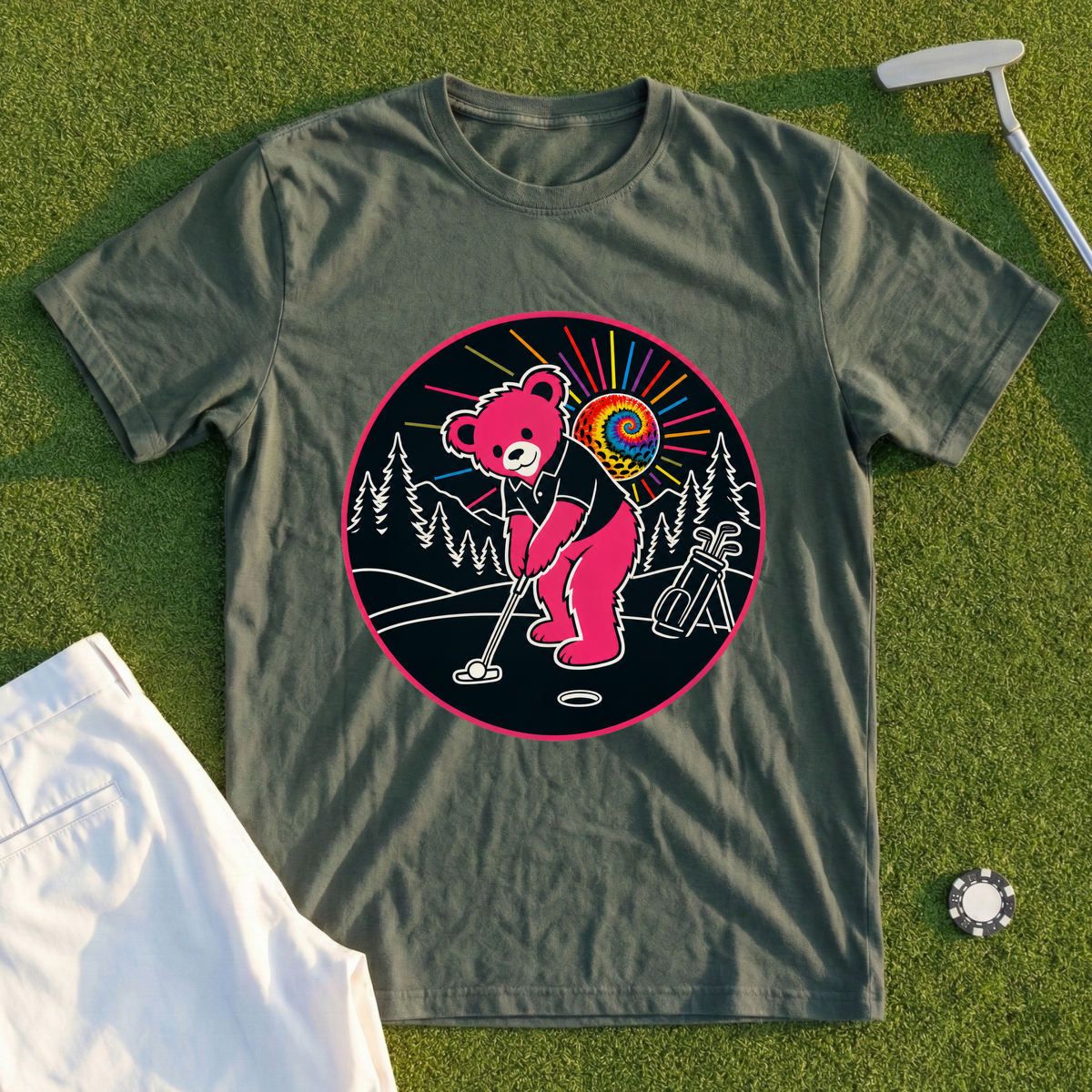 Bear Draining The Putt Tee