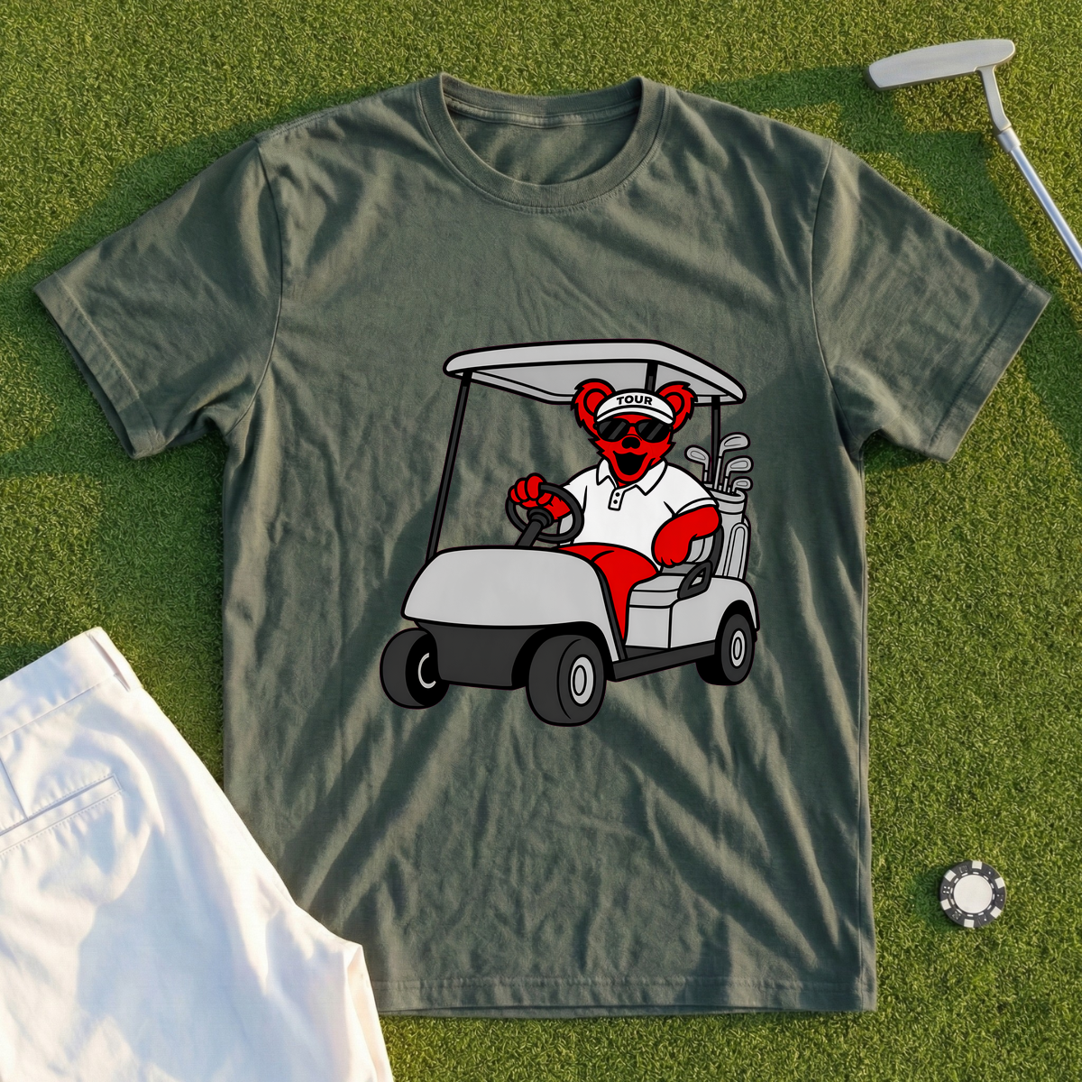 Bear Driving Cart Tee