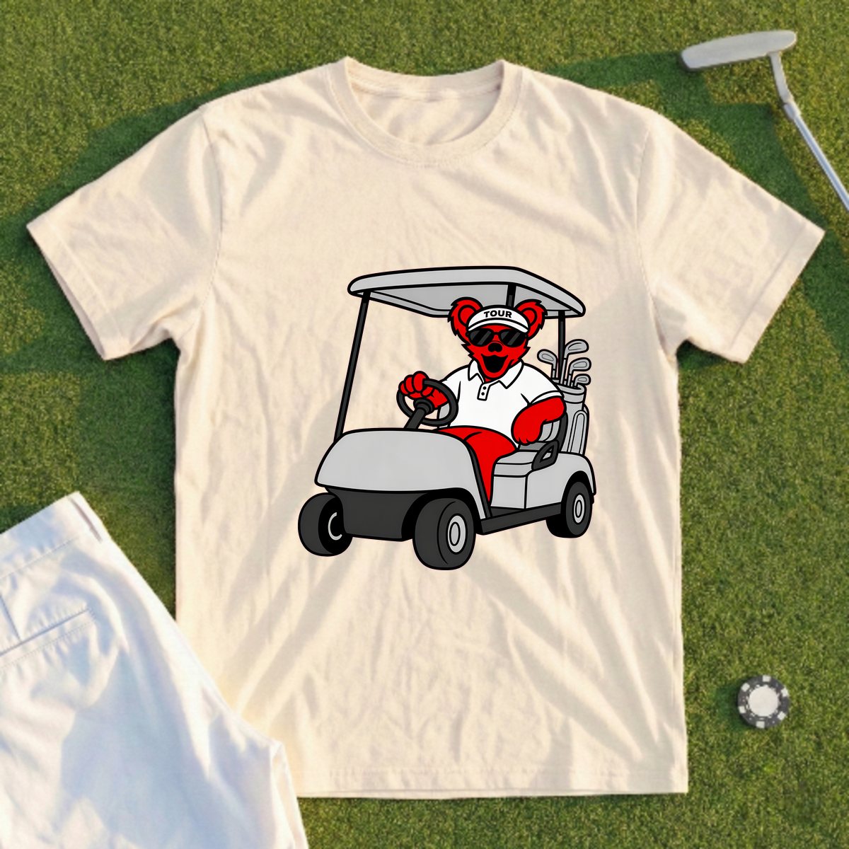 Bear Driving Cart Tee