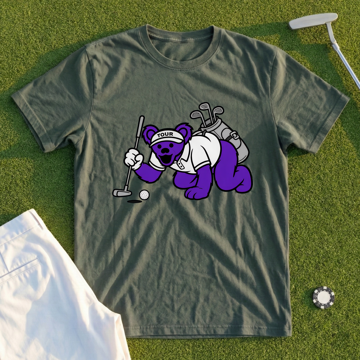 Bear Reading The Green Tee
