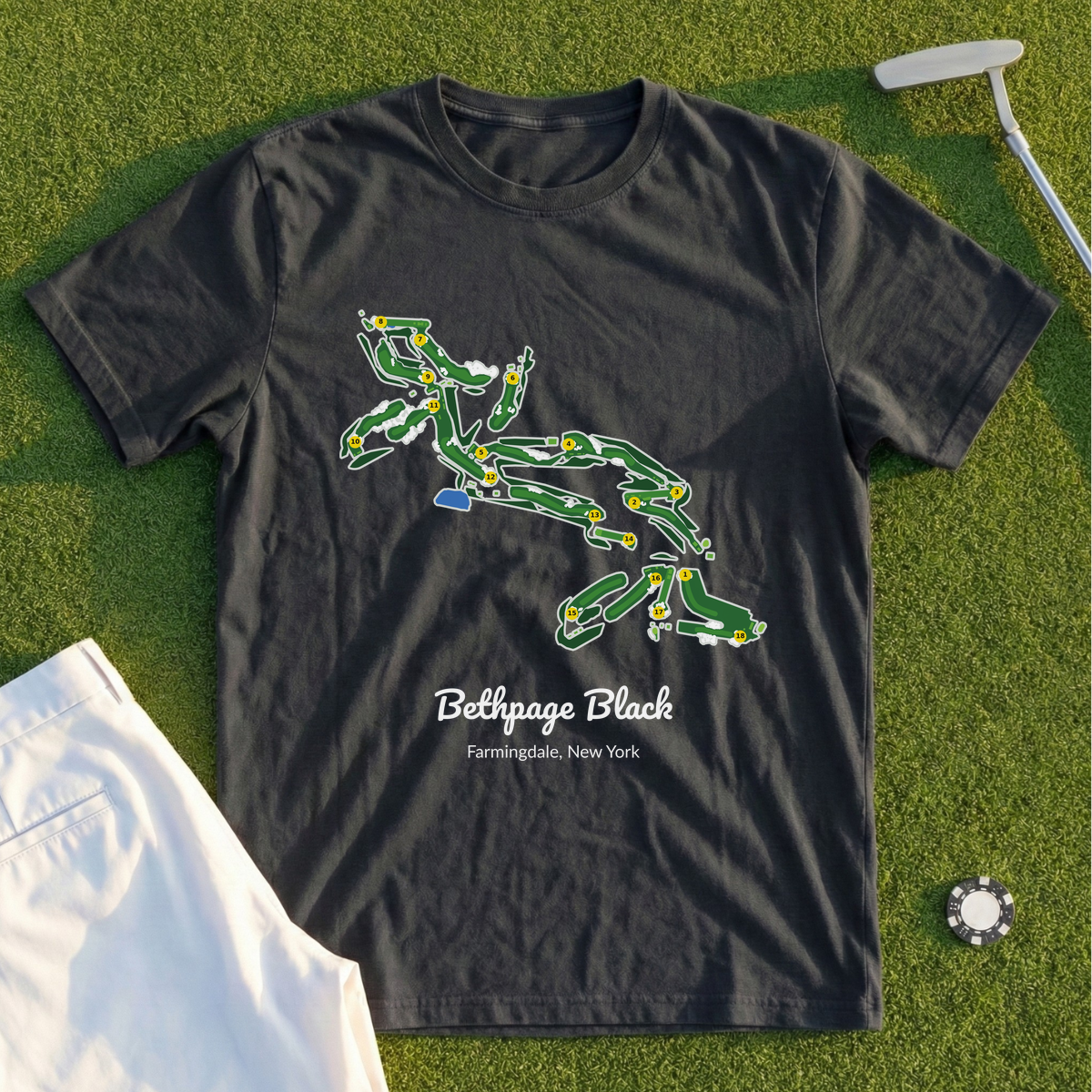Bethpage Black Course Map Tee