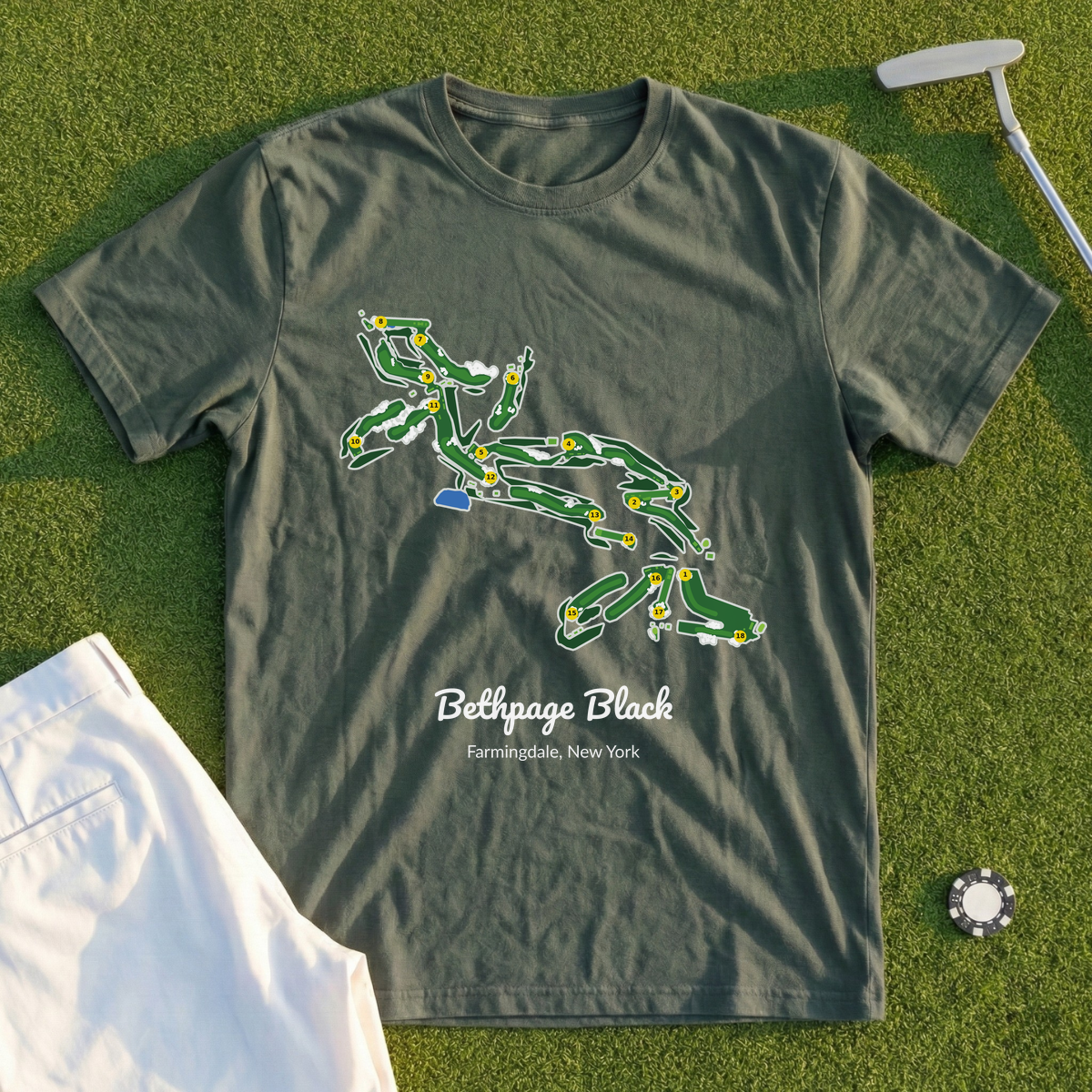 Bethpage Black Course Map Tee