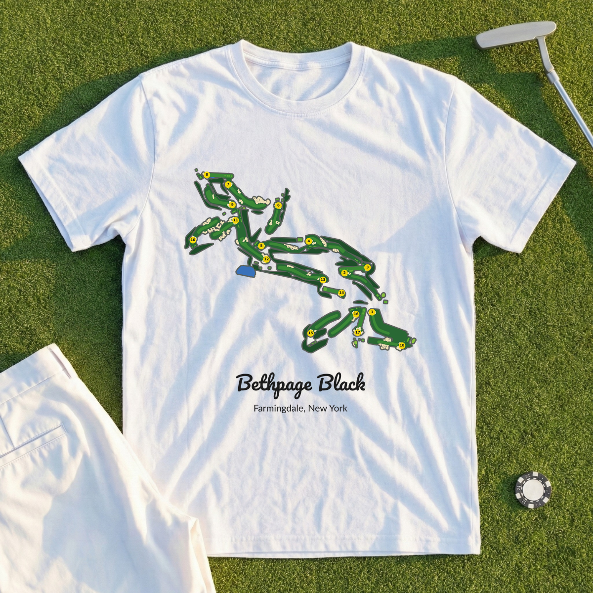 Bethpage Black Course Map Tee