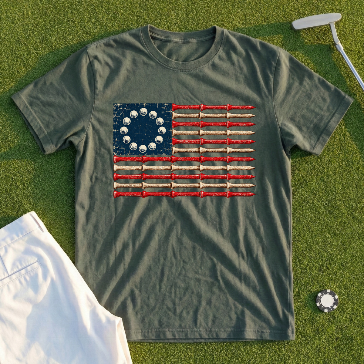Betsy Ross Golf Flag Tee