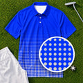 Blue Dot Fade Performance Print Polo, print close-up