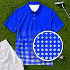 Blue Dot Fade Performance Print Polo, print close-up