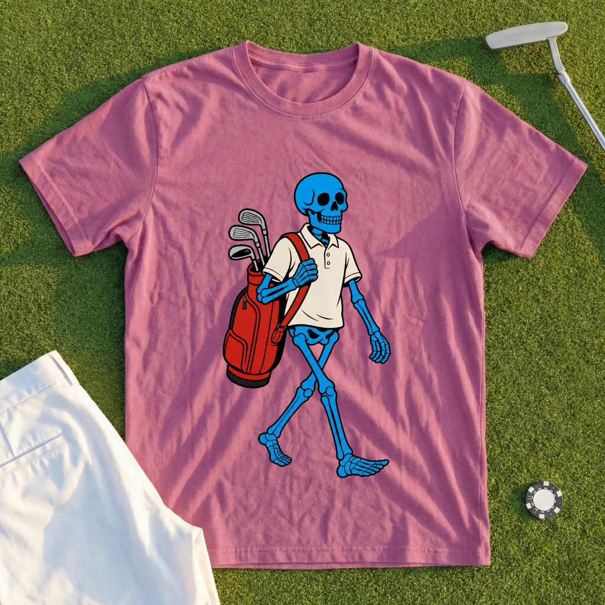 Blue Skeleton Caddie Tee