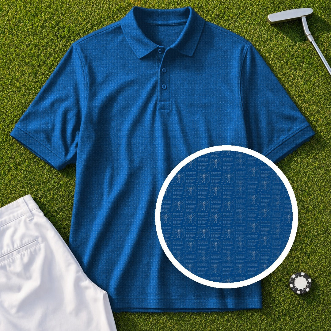 Da Vinci Blueprint Performance Print Polo, all-over print, flat lay