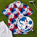 Patriot Splatter Performance Print Polo, print close-up