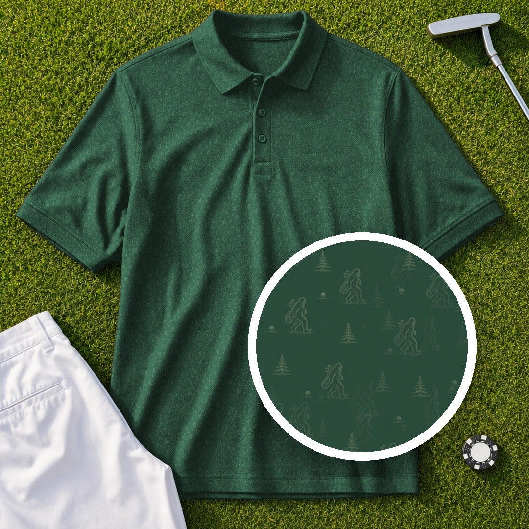 Sasquatch Forest Performance Print Polo, print close-up