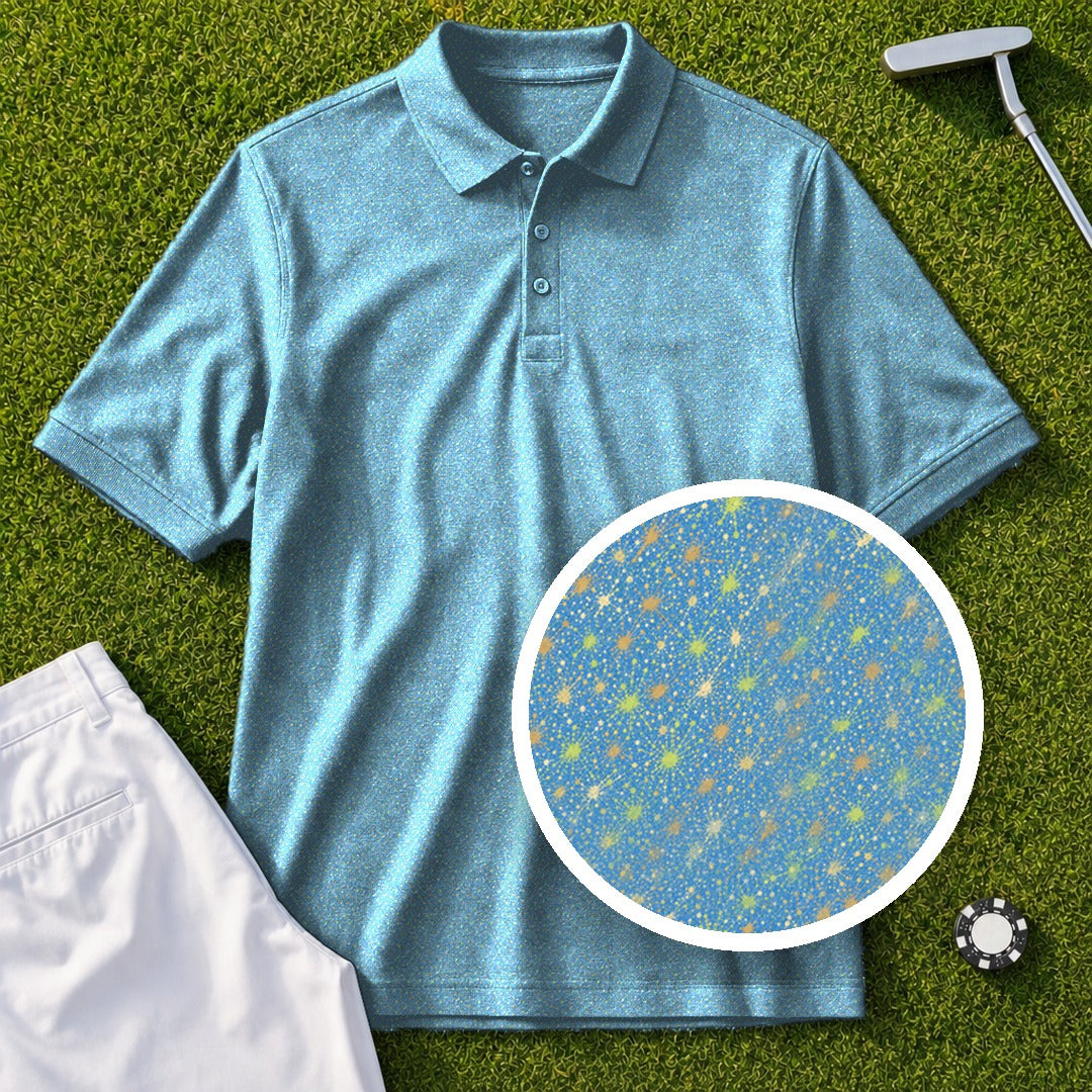 Divot Splatter Performance Print Polo, all-over print, flat lay