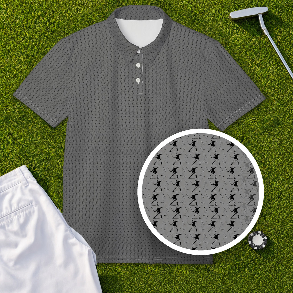 Club Thrower Repeat Performance Print Polo, print close-up